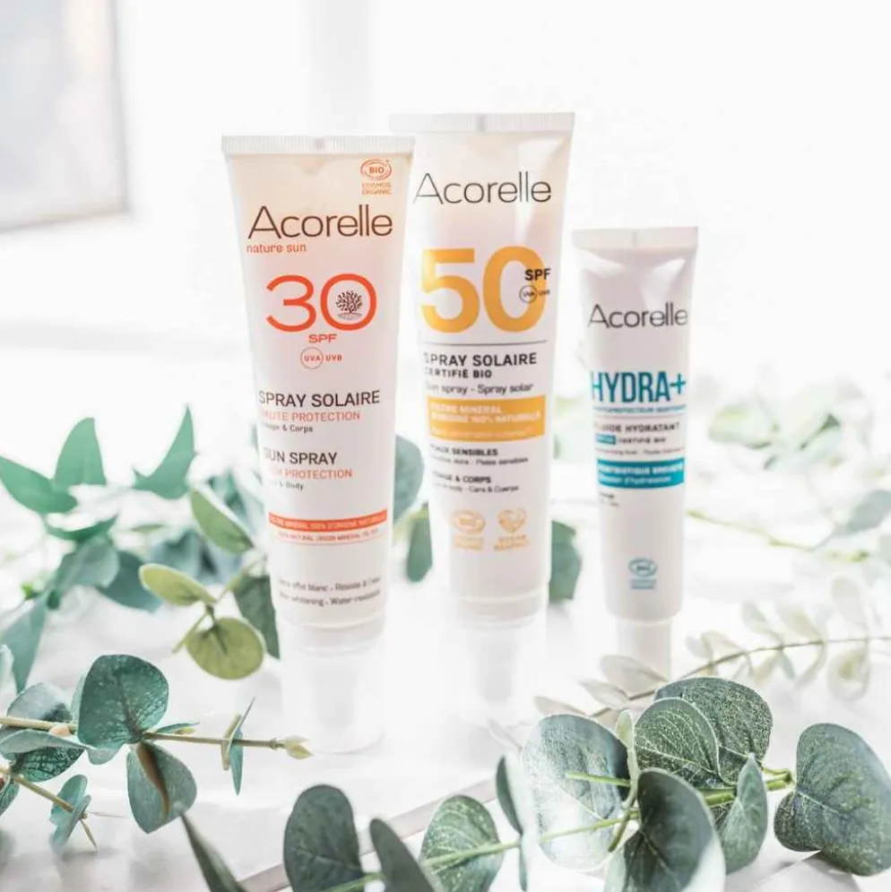 Acorelle fysikaalinen aurinkosuoja SPF 50, suihkutettava 100ml