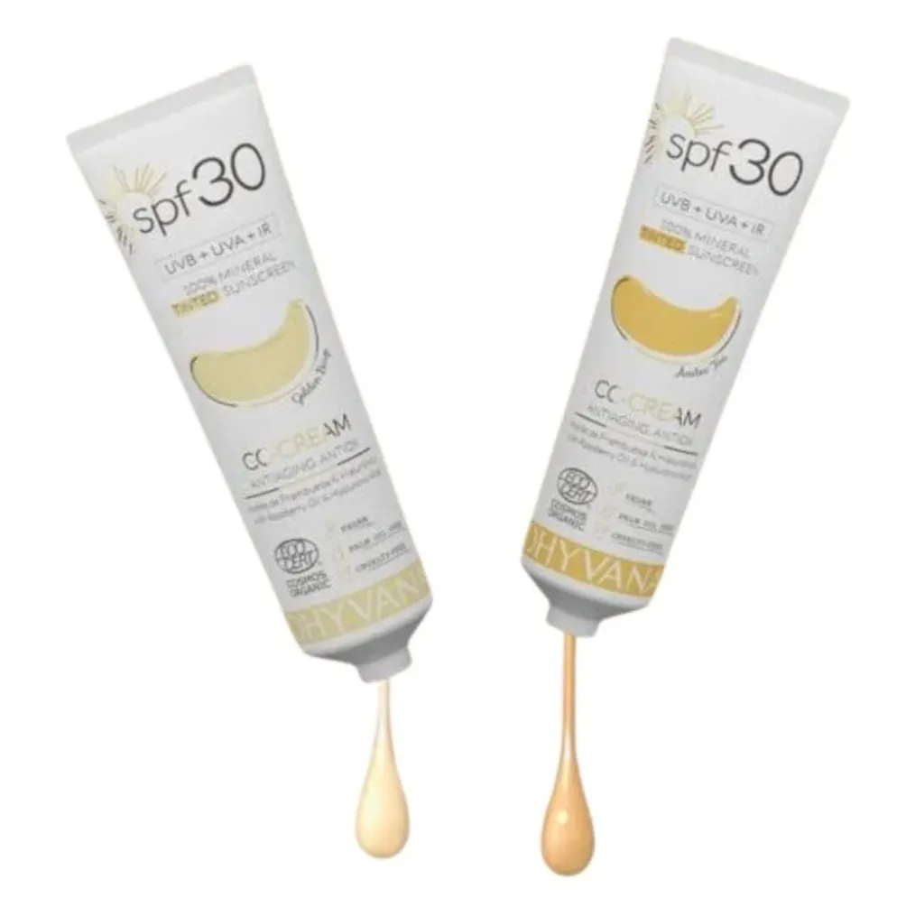 CC-voide Dhyvana SPF30 sävytetty aurinkovoide, 2 sävyä