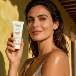 Dhyvana sävyttävä aurinkovoide kasvoille SPF 50, 2 sävyä