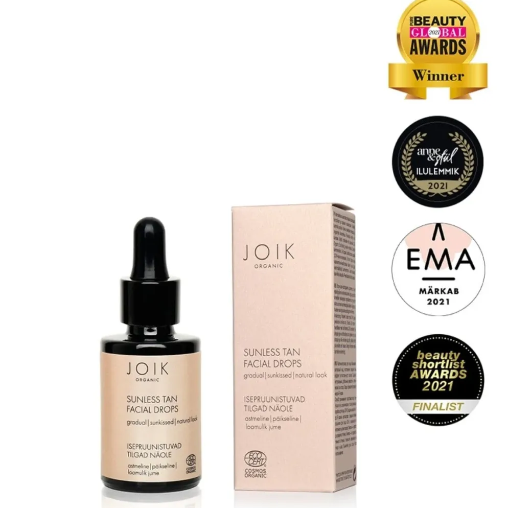 Itseruskettavat tipat JOIK Organic Sunless Tan Facial Drops 30ml