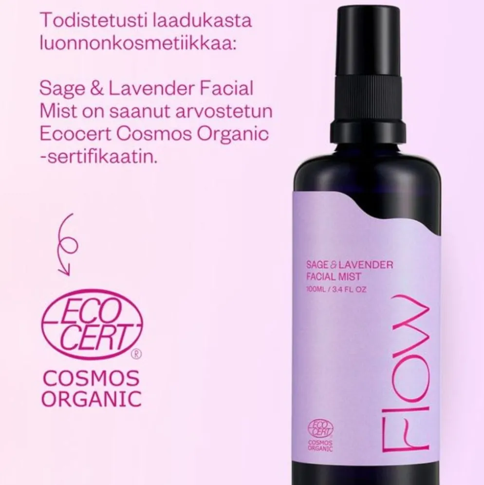 Kasvovesi epäpuhtaalle iholle Flow Cosmetics Sage & Lavender 100ml
