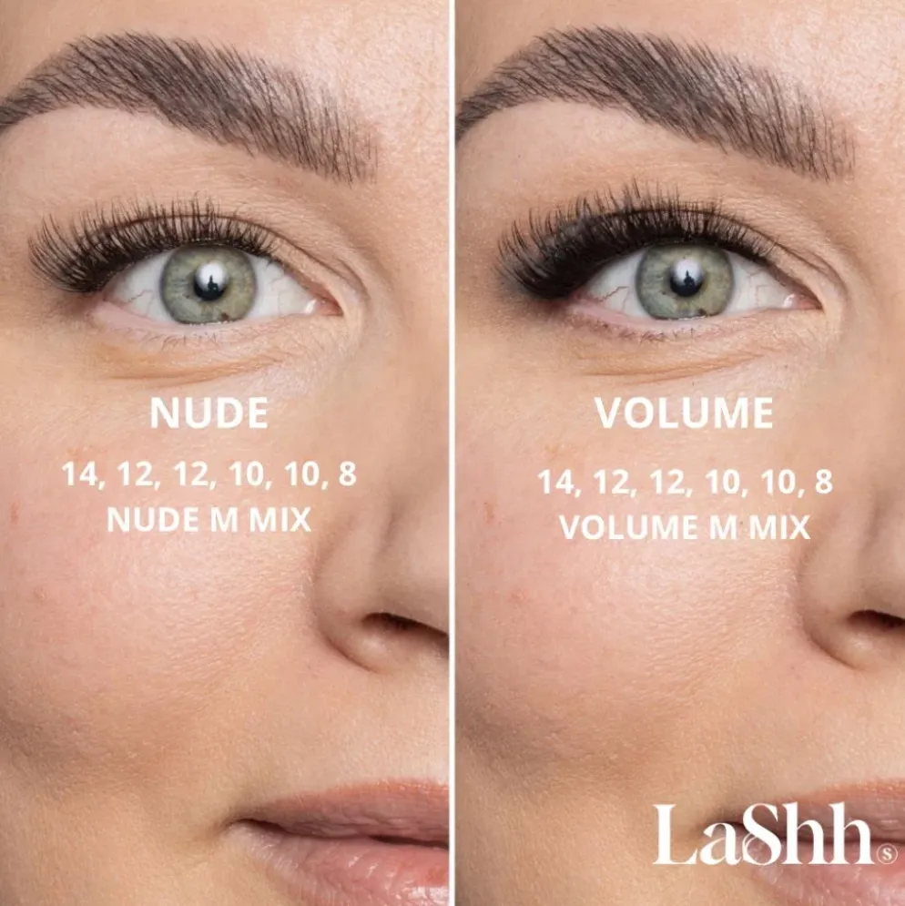 Luonnolliset tekoripset LaShh Nude ripsitupsut, kirkas liima