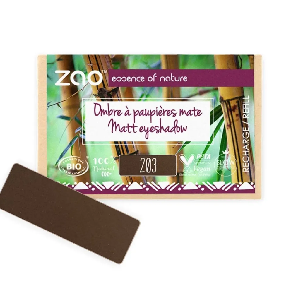 Ruskea luomiväri Zao Matt 203 Dark Brown