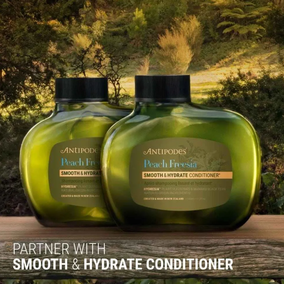 Shampoo ohuille hiuksille Antipodes Peach + Freesia Smooth & Hydrate