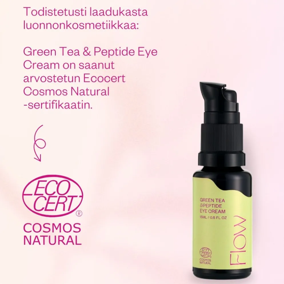 Silmänympärysvoide Flow Cosmetics Green Tea & Peptide Eye Cream 15ml