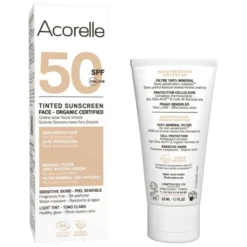 Sävyttävä aurinkovoide kasvoille SPF 50 Acorelle Tinted Sunscreen