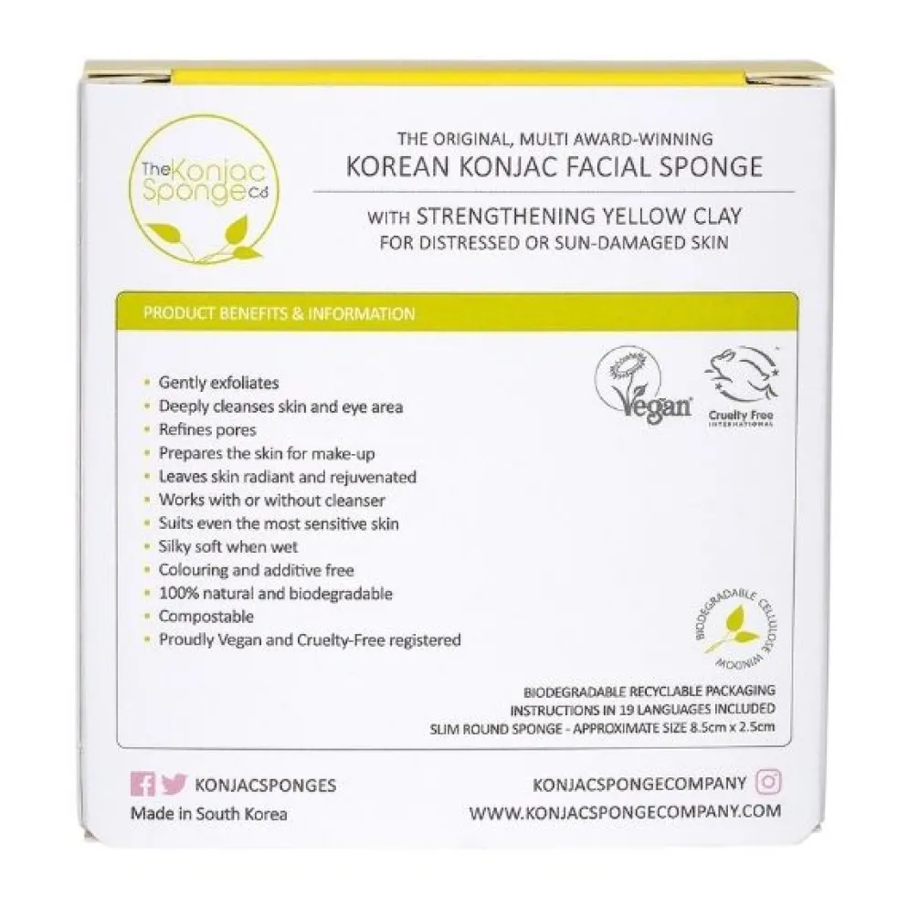 The Konjac Sponge Company Mandala Yellow Clay konjac sieni